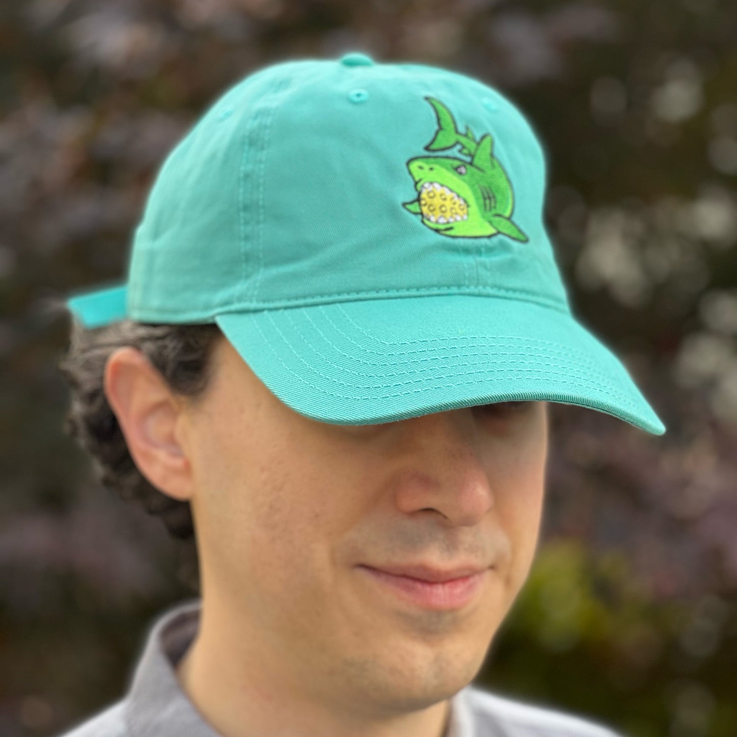 Pickle Shark 6 Panel Low Profile Dad Hat (unisex) / Turquoise
