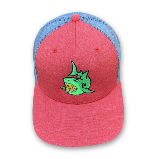 Pickle Shark Trucker Cap (unisex) / Red Heather and Gray