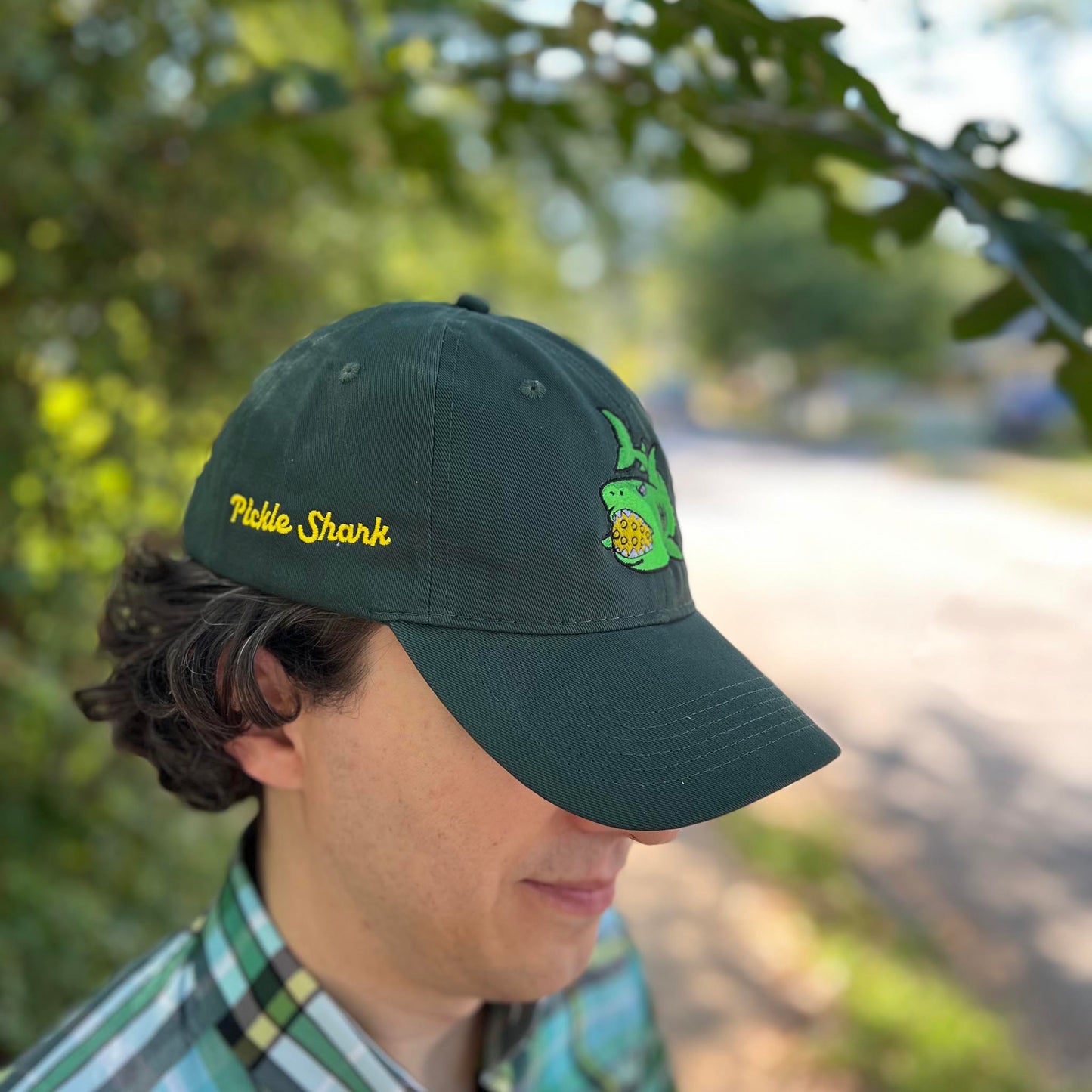 Pickle Shark Brushed Twill Low Profile Cap (unisex) / Hunter Green