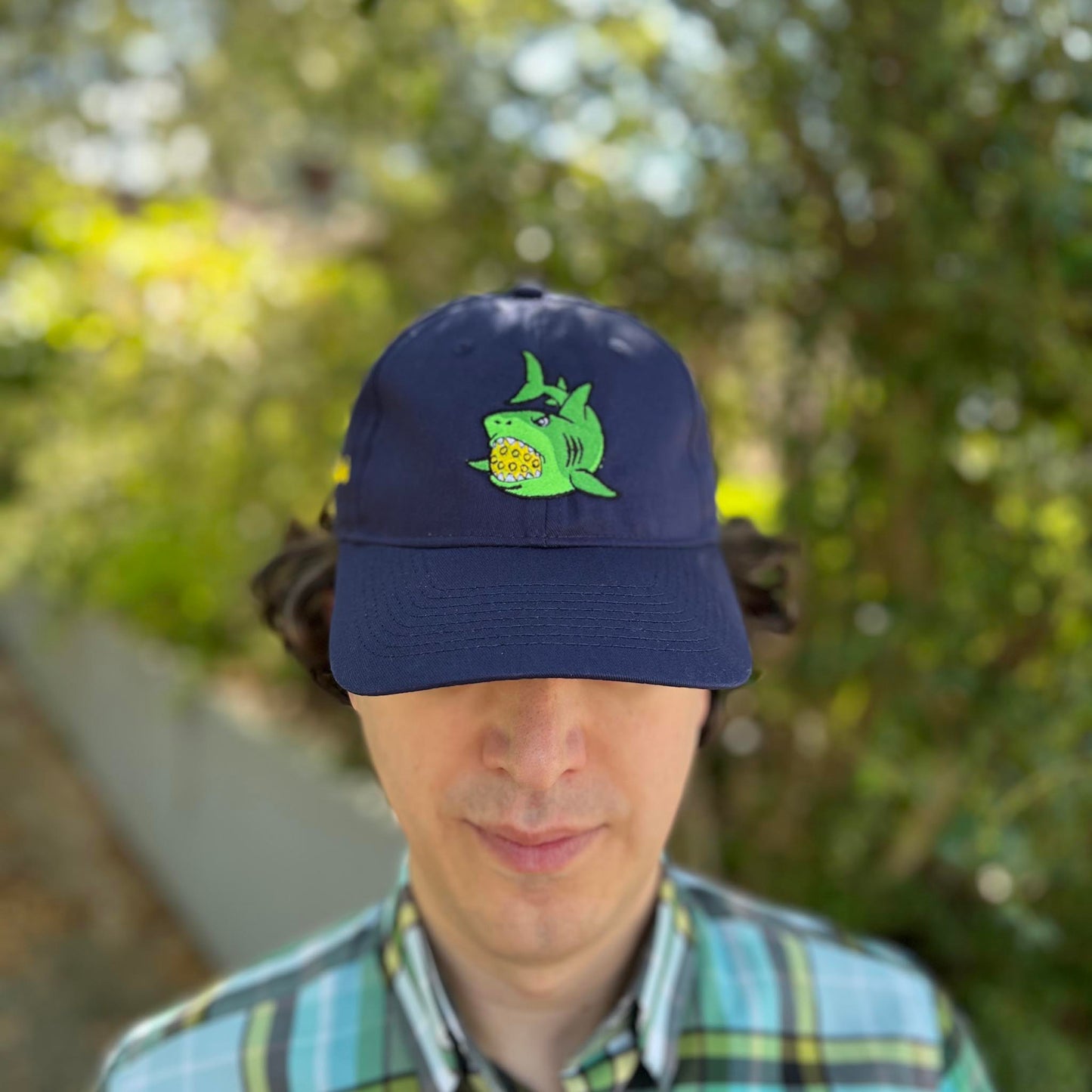 Pickle Shark Six-Panel Unstructured Twill Cap (unisex) / Navy