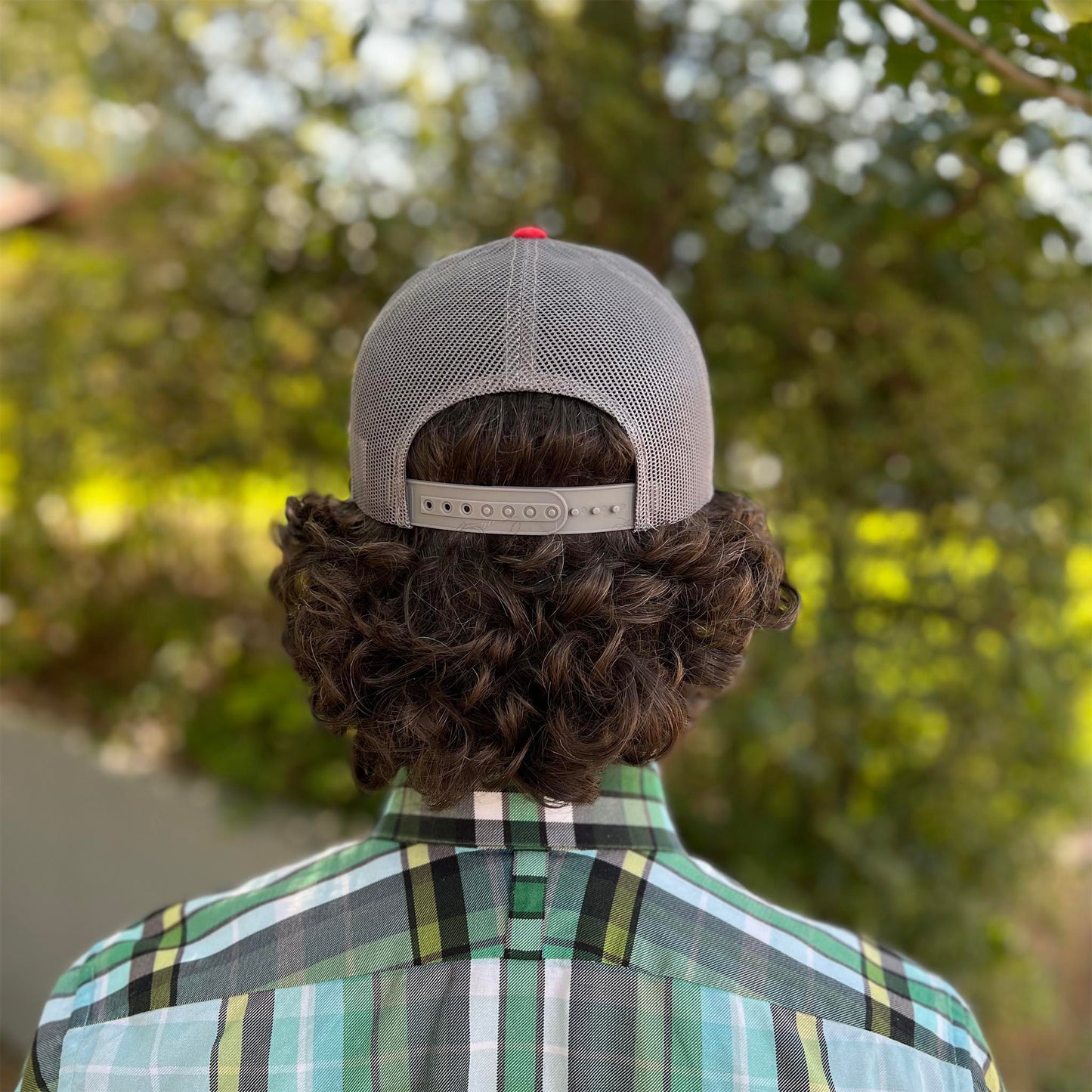 Pickle Shark Trucker Cap (unisex) / Red Heather and Gray