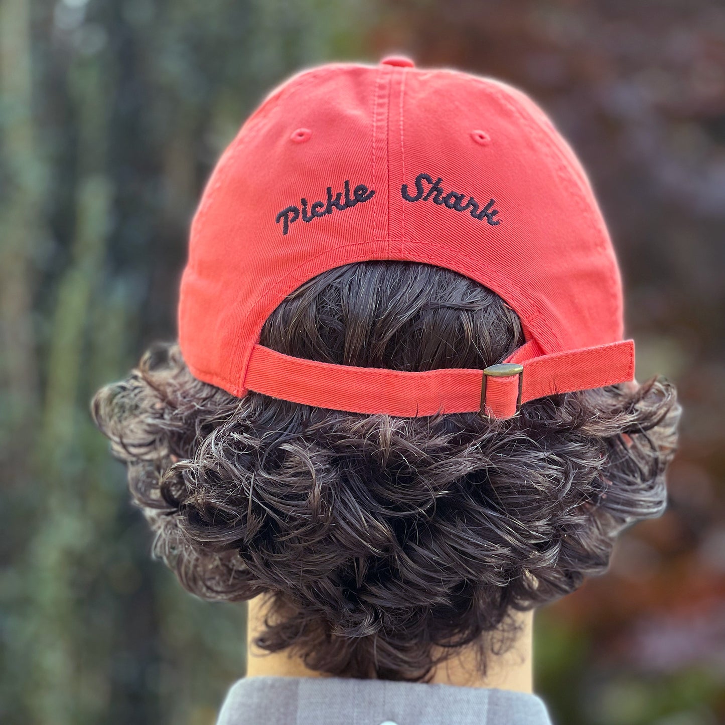 Pickle Shark 6 Panel Low Profile Dad Hat (unisex) / Coral