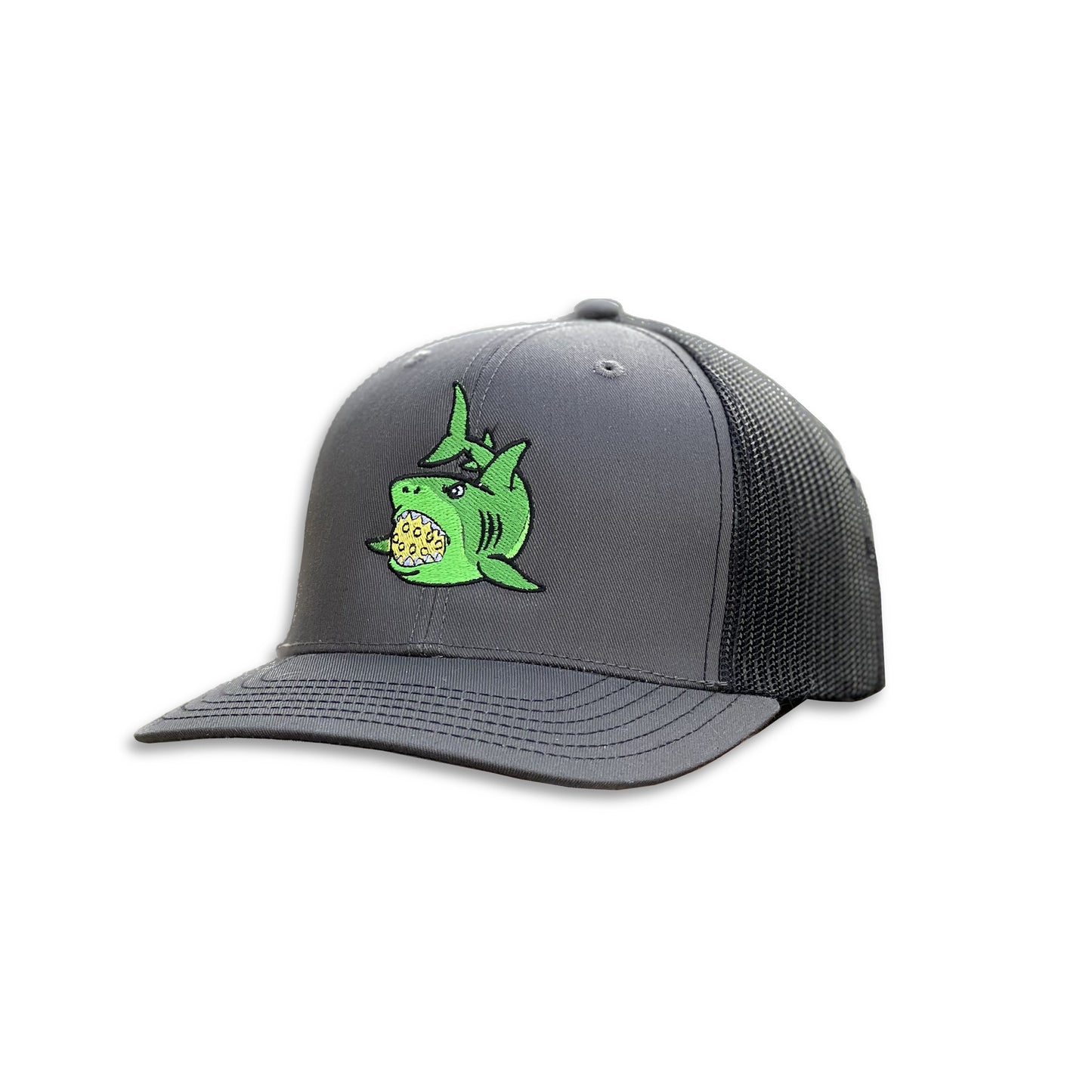 Pickle Shark 6 Panel Mid Profile Mesh Back Trucker Hat (unisex)